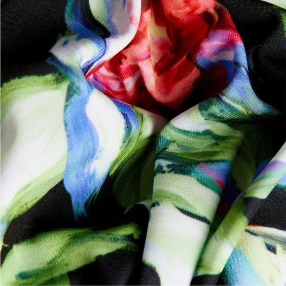 Norma Kamali Bill Bra in Rose Garden Print Swim Top